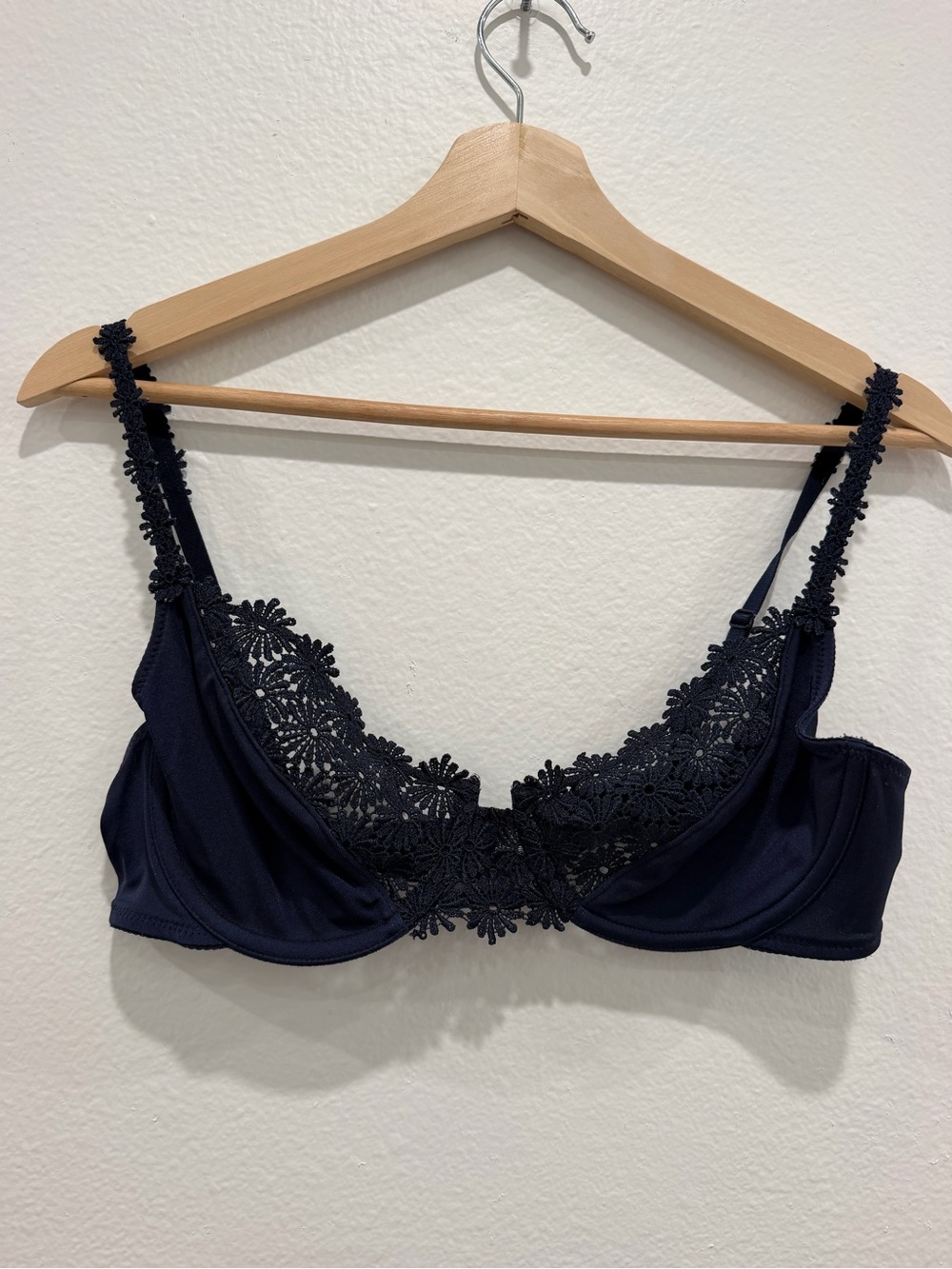 Vintage Felina Navy Floral Lace Underwire Bra